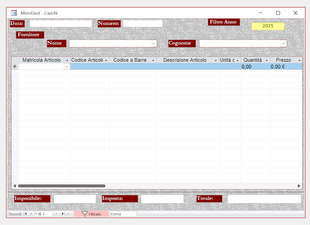 Gestione dei movimenti di carico e scarico